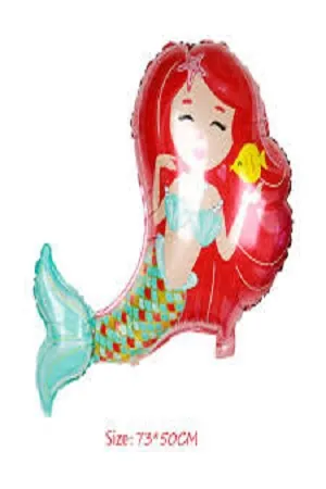 بالونة مجسمة شكل عروسة البحر لون احمر